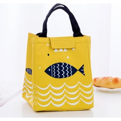 Hot Sales! Waterproof Oxford Tote Lunch Bag Large Capacity Thermal Food Picnic Lunch Bags for Women kid Men Fish Pattern