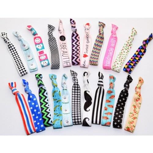 100Pcs Korea Print Knot Elastic Hair Tie Elastic Hair Bands For Women Hair Accessories Ponytail Holder Yoga Hairbands Hair Rope