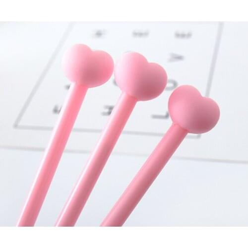 36 pcs/lot Pink Heart Gel Pens Cute 0.5mm Black Ink Neutral Pen Signature Pen Stationery gift office School writing Supplies