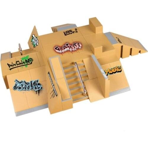 Finger Skateboards Skate Ramp Parts Set Toy Finger Bike Fingers Training Sport Fingerboard Toys Skate Park Ramp Toy for Children