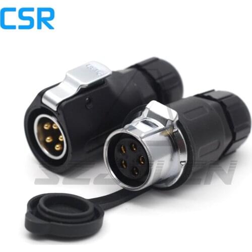 XHP20 , 5 Pin Waterproof Connector Industrial power supply Cable Connector Male Plug and Female Socket Docking connector IP67