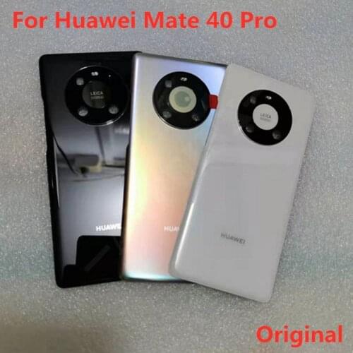 For Mate 40 Original Tempered Glass Back Cover For Huawei Mate 40 Pro Back Battery Cover + Camera Frame + Flash Cover