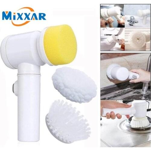 ZK30 5in1 Handheld Electric Cleaning Brush for Bathroom Toile and Tub Brush Rags Kitchen Washing Brush Home Cleaning Tools