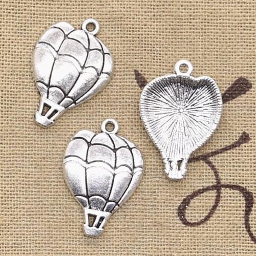 15pcs Charms Hot Air Balloon 25x17mm Antique Bronze Silver Color Pendants Making DIY Handmade Tibetan Bronze Jewelry
