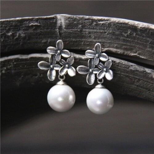 2018 Rushed Earings Fashion Jewelry Old Floret Eardrop Of Pearl Oyster Thai Ethnic Fashion Earrings Ancient Ways For Earrings