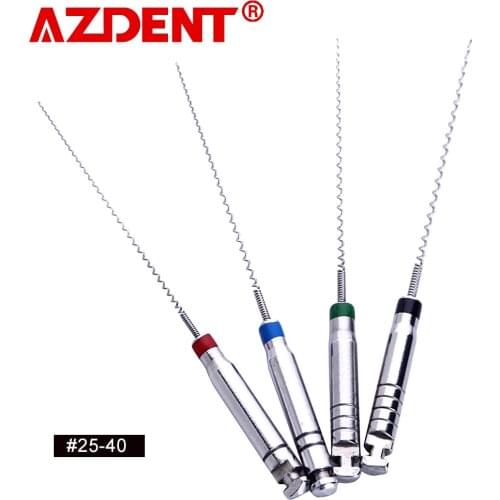 4pcs/Box AZDENT 25mm 25#-40# Dental Rotary Paste Carriers Spiral Filler Lentulo Assorted Engine Filling Paste Dentistry Tool
