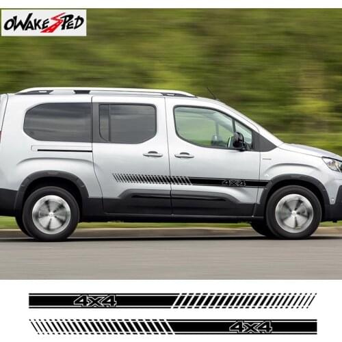 4X4 OFF ROAD Graphics Car Door Side Skirt Decor Stickers For Peugeot Rifter Auto Styling Body Vinyl Decals Exterior Accessories