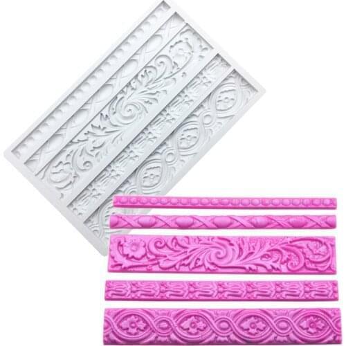 5 Laces Silicone Mold Sugarcraft Chocolate Cupcake Baking Mold Fondant Cake Decorating Tools