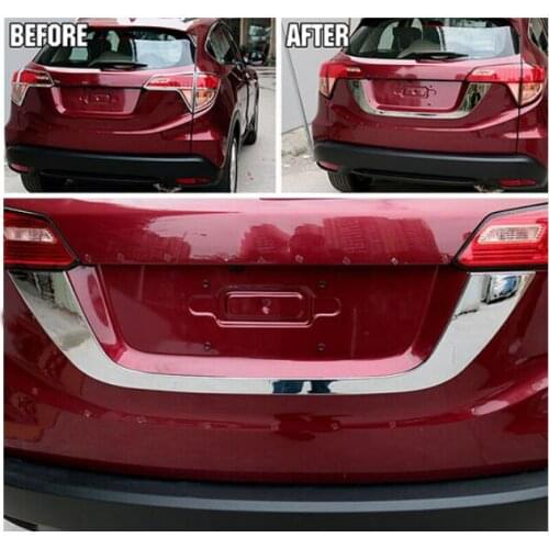 ACCESSORIES FOR HONDA VEZEL HR-V HRV 2014 2015 2016 CHROME REAR TRUNK LID COVER LICENCE PLATE TRIM TAILGATE MOLDING BOOT