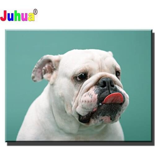 Diy Diamond Painting "English bulldog Dog" Cross Stitch Full Square Round Diamond Embroidery Handwork Rhinestone Animal Decor