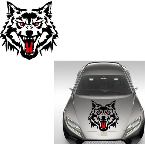 Wolf head applique waterproof fun self-adhesive paper motorcycle motorcycle door sticker truck helmet decoration