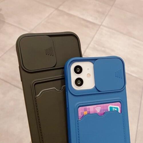 Boucho For iphone 12 Pro Max 11 Pro MAX 7 8 plus XR X XS MAX SE 2020 Card Holder Slot Wallet phone case for iphone 12