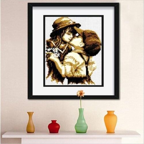 Color DIY Cartoon Character Cross-Stitch New Precision Printing Living Room Study Decoration Cross-Stitch