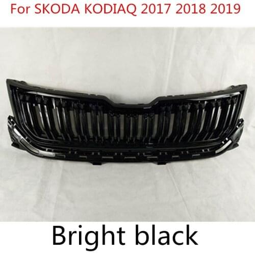 For SKODA KODIAQ 2017 2018 2019 High-quality ABS Chrome Car styling Front Grille Trim Racing Grills Trim Plastic Grill