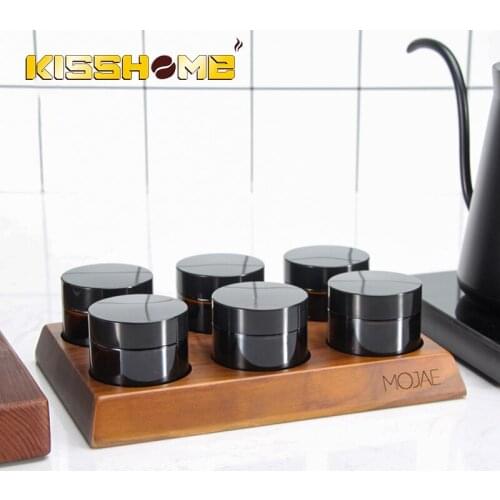 High Borosilicate Glass Sealed Tank Storage Tank Moisture-proof Walnut Base Coffee Bean Milk Powder Jar Kitchen Grains Box