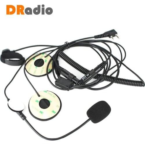 2 Pin Finger PTT Motorcycle Helmet Headset Microphone For Kenwood Baofeng Walkie Talkie