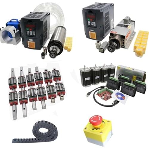 CNC kit C7 ballscrew SFU1605+linear guide HGR20+Nema 23 Stepper motor with Driver+2.2KW water-cooled spindle air-cooled set