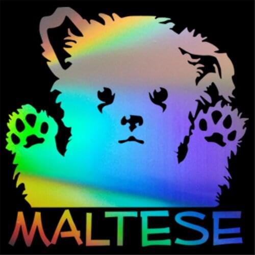 MALTESE Puppy Dog Funny Car Window Door Bumper Laptop Vinyl Decal Sticker Decor