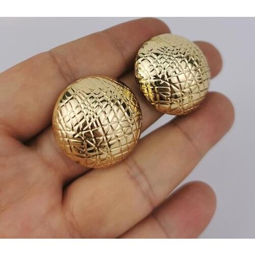 MANILAI Trendy Circular Rough surface Alloy Stud Earrings Women Vintage Metal Statement Big Earrings Brincos Wholesale Jewelry