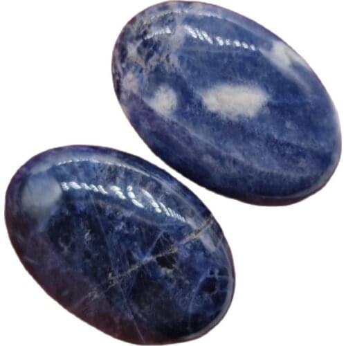 1pcs Sodalite Natural Stones Minerals Palm Stone Chakra Back Massage Healing Hot SPA Reiki Crystal Beauty Health Care Tool