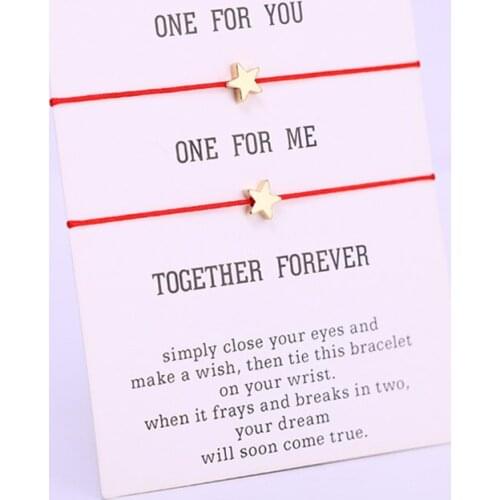 A Set-Best Friends Star Heart Couple Bracelets Mother Daughters Women Men Boy Girl Fashion Jewelry Christmas Gift Drop Shipping