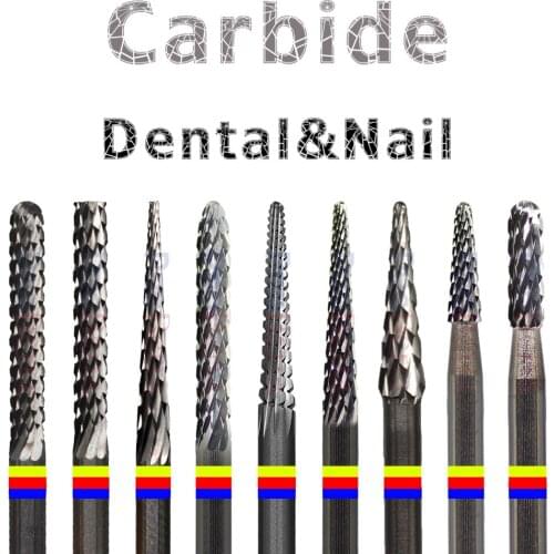 Proberra Dental&Nail 9 type with Spiral Cut Tungsten powder Carbide Burr nail drill bit cuticle clean