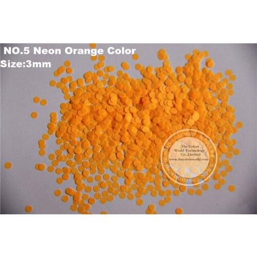 Neon Orange Colors Solvent resistant circledot shapes glitter for nail gel nail polish Other art Decoration