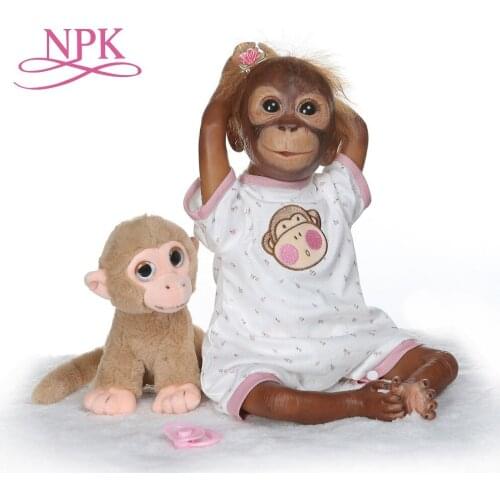 NPK New 21inch 52CM Baby girl Dolls soft Silicone Boneca Reborn flexible Collectible art doll