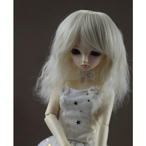 High temperature fiber 1/3 1/4 1/6 bjd baby wig female hair instant noodles roll bell blue curly hair lady style doll wig