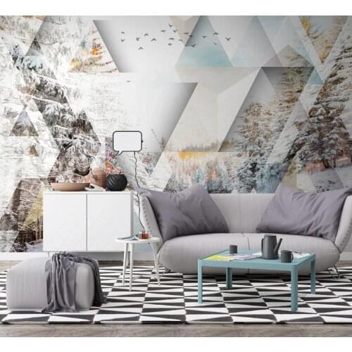 Custom Modern geometry mural wallpaper 3d Cedar landscape photo wall mural For living room bedroom TV backdrop modern wallpaper