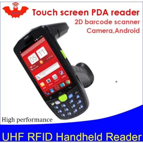 UHF RFID handheld reader 4G PDA portable encoder EPC C1G2 ISO18000 6c Mobile phone chip tag 2D image scanner writer copier