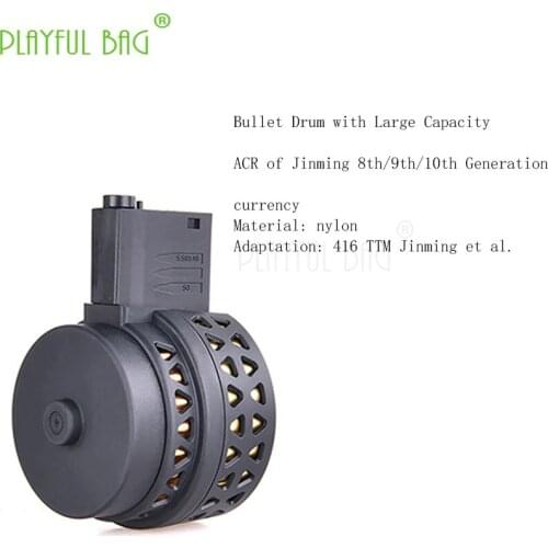 Water bullet gun Jinming 89 ACR 10generation HK416 general M4 nylon hollow drum refitted parts large capacity clip magazine II49