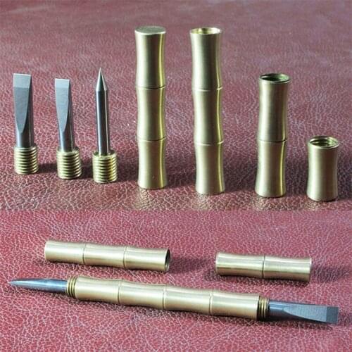 High Grade Tungsten Steel Carving Pen Pure Copper Rod Cutting Knife,Model Sculpture Engrave Tools Split 3 Blade Bamboo Shape