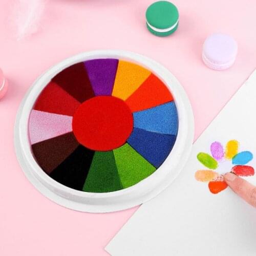 Funny 13/7/6 Colors Ink Pad Stamp DIY Finger Painting Craft Cardmaking For Kids Education Drawing Toys Interactive Toys Stamp