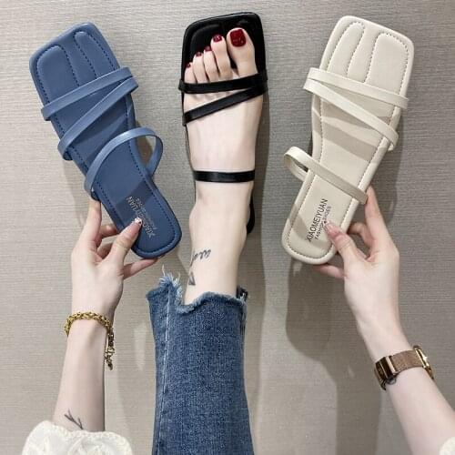 Women 2021 New Summer Sexy Flat Sandals Comfortable And Casual Outdoor Beach Slippers Lace-up Womens Open Toe Shoes