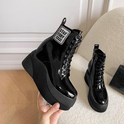 New Winter women shoes 100% natural Genuine leather boots women boots wedge Warm fur Female boots cowhide Chelsea snow boots