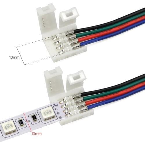 4pin 10mm RGB LED Strip Connector Free Welding Connector for 5050 SMD RGB LED Strip Connector accessory 10pcs 5pcs