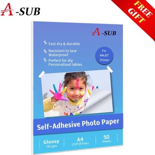 A3/A4 150g 50sheets Glossy Self Adhesive Inkjet Printing with back glue sticker photo paper