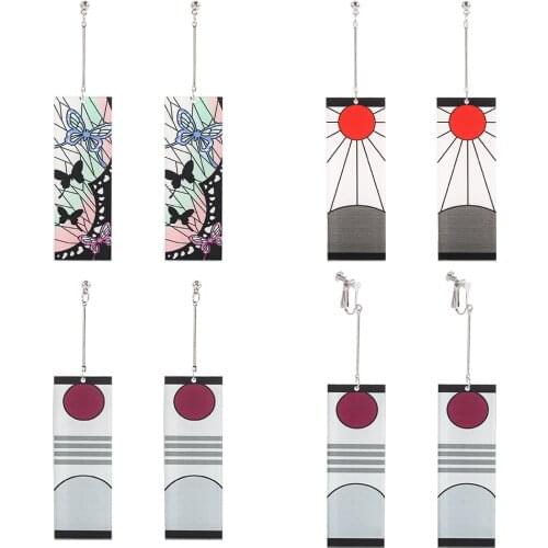 Acrylic Drop Earrings Demon Slayer Kimetsu no Yaiba Blade of Ghost Earings For Women Men Cosplay Jewelry Accessories Gifts Hot