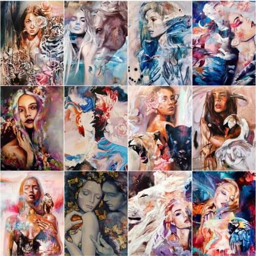 Diamond Painting Artist Foreign Art Painter High-Level Character Color Oil Painting Flowers Bird Parrot Swan Leopard Child Mural