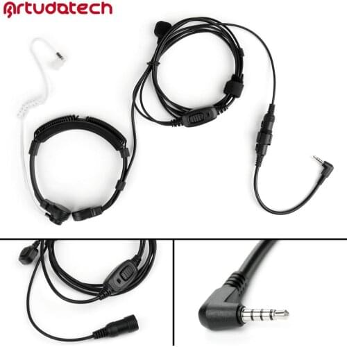 Artudatech 1Pcs 3.5mm Throat Microphone Covert Acoustic Tube PTT For YAESU VX1R VX168 Radio