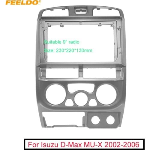FEELDO Car Audio 9" Big Screen Fascia Frame Adapter For Isuzu D-Max MU-X Chevrolet Colorado 2DIN Dash Fitting Panel Frame Kit
