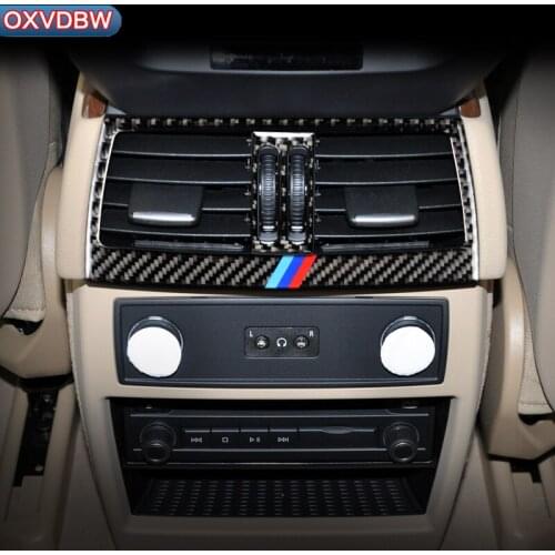 Car Accessories Carbon Fiber Car Rear Air Conditioning Outlet Frame Decor Back for bmw e70 e71 X5/6 AC Vents Trim Refit Stickers