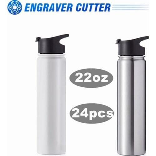 22oz Wide Mouth Stainless Steel Bottles with Sublimation Coating and Flip Cover Lid