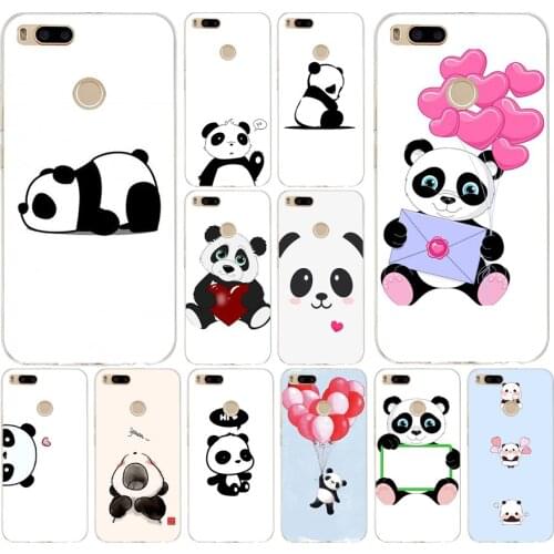 25AS Panda Cartoon Soft Silicone Tpu Cover phone Case for Xiaomi MI A1 A2 A3 6 8 9 SE lite