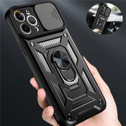 Slide Lens Window Case For Samsung Galaxy A52 A72 Magnetic Armor Ring Holder Stand Cover For Samsung A12 A 52 72 12 Phone Cases