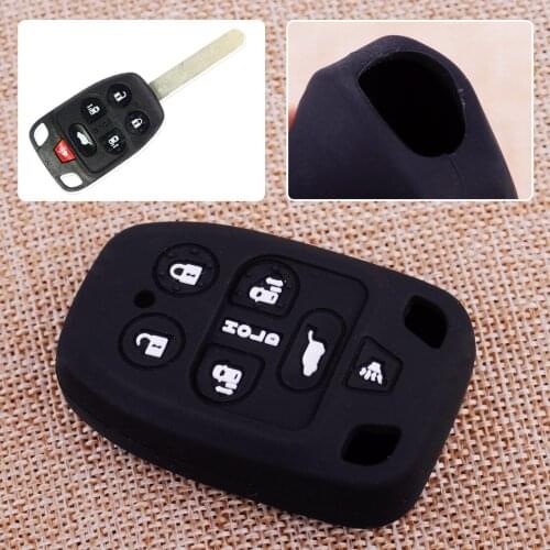 CITALL Black 6 Buttons Silicone Car Remote Key Cover Holder Fob Shell Fit For Honda Odyssey 2011 2012 2013 2014