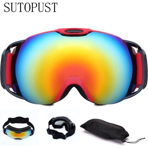 Double-layer Anti-fog Ski Goggles UV Protection Big Ski Eyewear Ski Snowboard UV400 Protection Skiing Glasses Adults Snow Mask