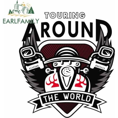 EARLFAMILY 13cm x 11.6cm for Motorcycle Touring Around Vinyl Car Sticker Motorcycle Personality JDM Assessoires Vehicle Decal