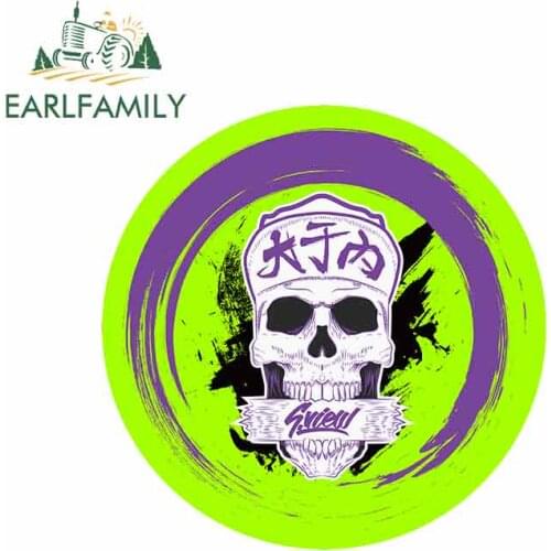 EARLFAMILY 13cm x 13cm for Skull Anime Funny Car Stickers Vinyl JDM Cartoon Helmet Motorcycle Sunscreen Waterproof Fine Decal
